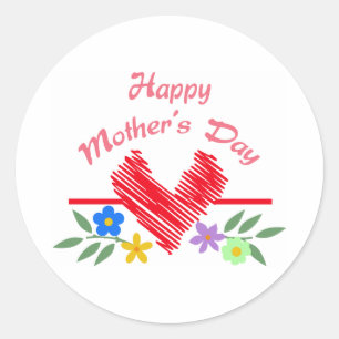 Adesivo Redondo Feliz dia das mães