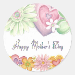 Adesivo Redondo Feliz dia das mães