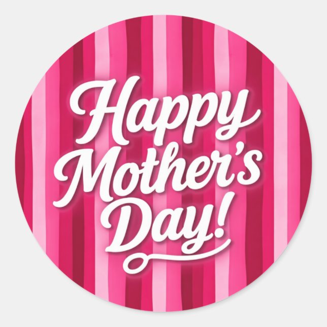 Adesivo Redondo Feliz Dia das Mães (Frente)