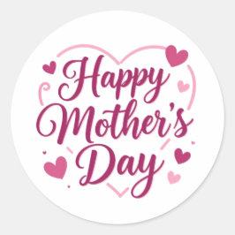 Adesivo Redondo Feliz Dia das Mães