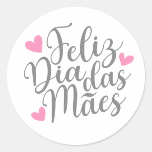 Adesivo Redondo Feliz Dia Das Mães Dia de as mães Feliz Vinheta