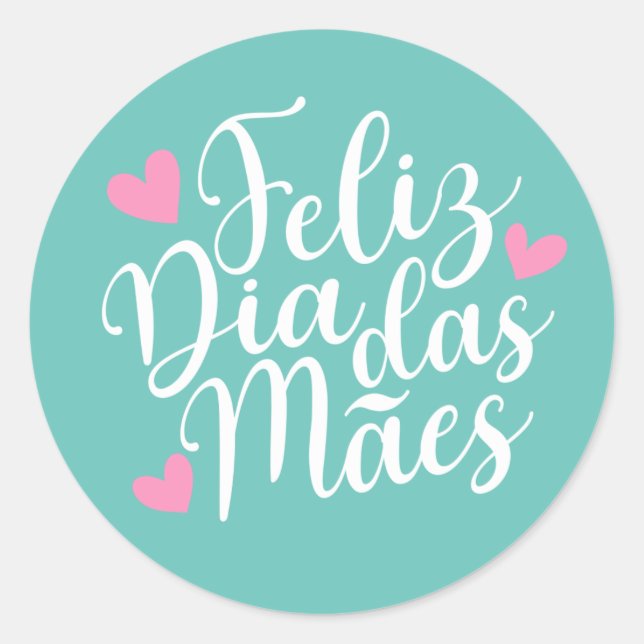 Adesivo Redondo Feliz Dia Das Mães Dia de as mães Feliz | Vinheta (Frente)