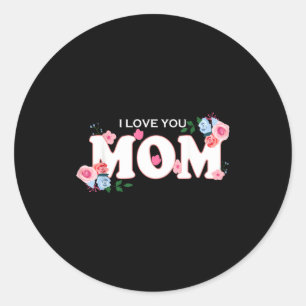 Adesivo Redondo Feliz dia das mães mulheres eu amo você mãe