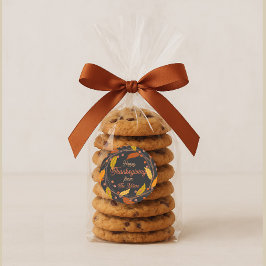 Adesivo Redondo Feliz Dia de Ação de Graças