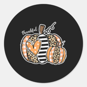 Adesivo Redondo Feliz Dia de Ação de Graças de Pumpkin