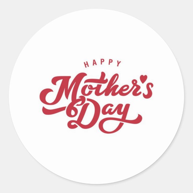 Adesivo Redondo Feliz dia de as mães (Frente)