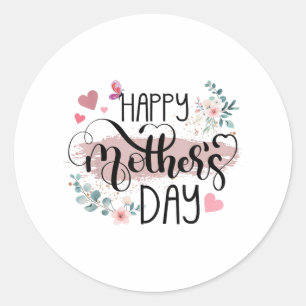 Adesivo Redondo Feliz Dia de as mães 2025 - Floral cômoda para as 