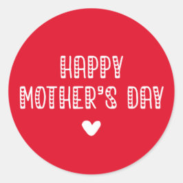 Adesivo Redondo Feliz Dia de as mães! | Dia de as mães de tipograf