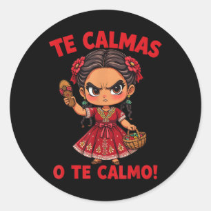 Adesivo Redondo Feliz dia de as mães Espanhol Mexicano Mãe Te Calm