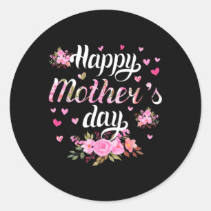 Adesivo Redondo Feliz Dia de as mães, Mamães, mulher linda vovó Fl