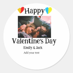 Adesivo Redondo Feliz dia de os namorados adicionar nome do casal 