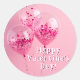 Adesivo Redondo Feliz dia de os namorados com balões