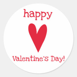 Adesivo Redondo Feliz dia de os namorados! Coração Vermelho