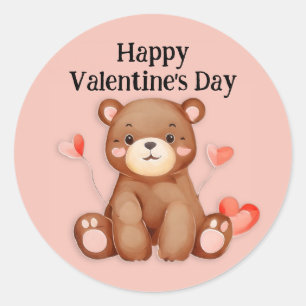 Adesivo Redondo Feliz dia de os namorados de Balões de Corações de