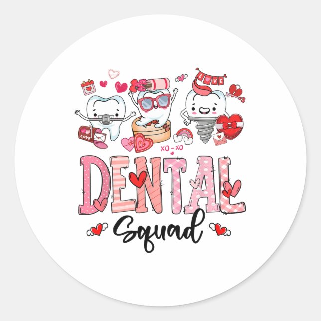 Adesivo Redondo Feliz dia de os namorados de Esquadrão Dental Boni (Frente)