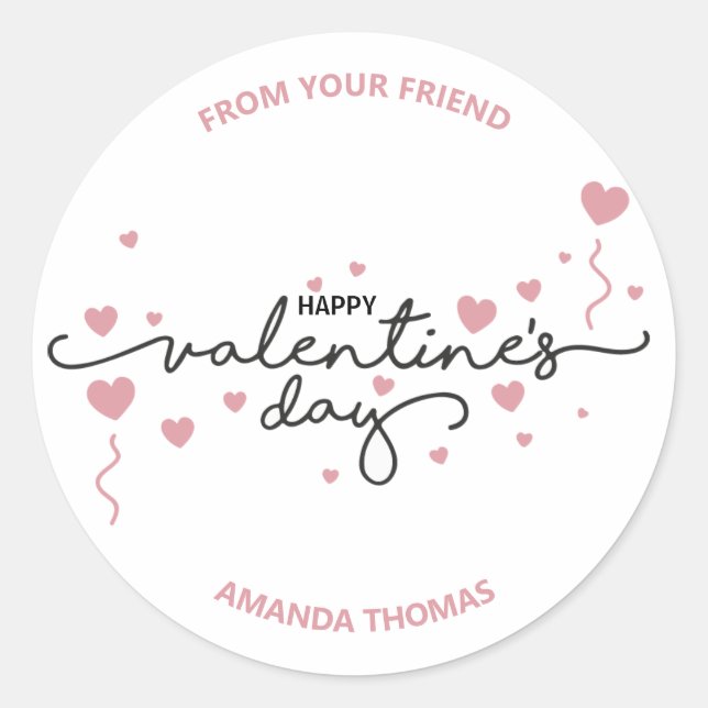 Adesivo Redondo Feliz dia de os namorados do seu amigo (Frente)