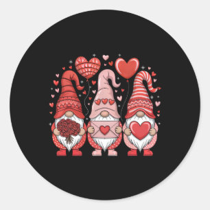 Adesivo Redondo Feliz dia de os namorados Gnomos Coração Bonito Va