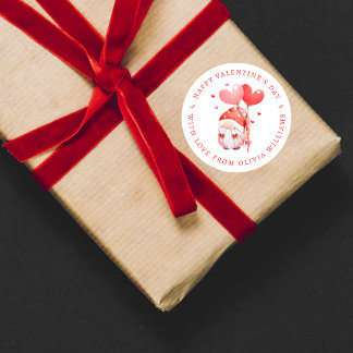 Adesivo Redondo Feliz dia de os namorados Red Heart Genome Sticker