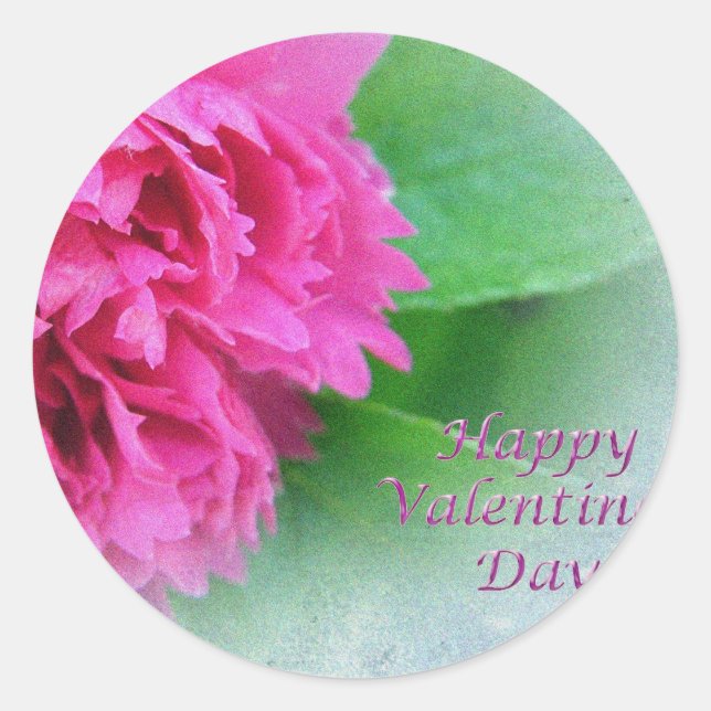 Adesivo Redondo feliz dia de os namorados rosa (Frente)