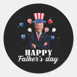 Adesivo Redondo Feliz Dia de os pais 4 De Julho Anti Joe Biden Sup