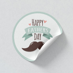 Adesivo Redondo Feliz dia de os pais - bigode