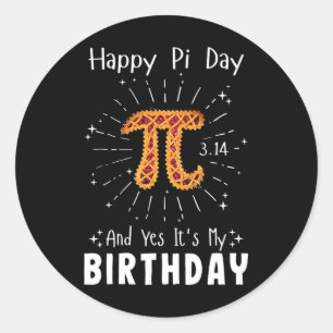 Adesivo Redondo Feliz Dia de Pi Teto Matemático Geek Aniversário L