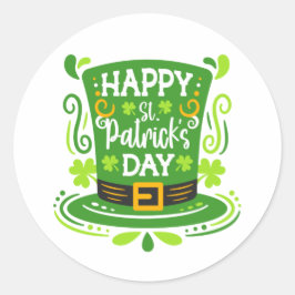 Adesivo Redondo Feliz Dia de São Patrício