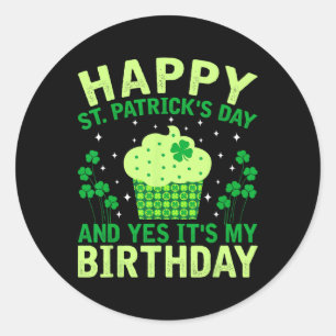 Adesivo Redondo Feliz Dia de São Patrício Aniversário Saint Paddys