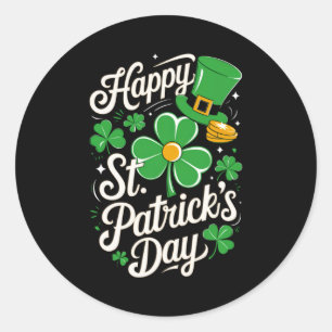 Adesivo Redondo Feliz Dia de São Patrício Herança Irlandesa Camise