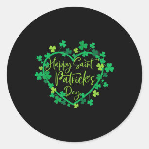 Adesivo Redondo Feliz Dia de São Patrício Trevo Irlandês São Patrí