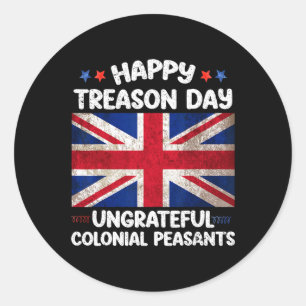 Adesivo Redondo Feliz Dia de Traição Ingrata Camponeses Coloniais