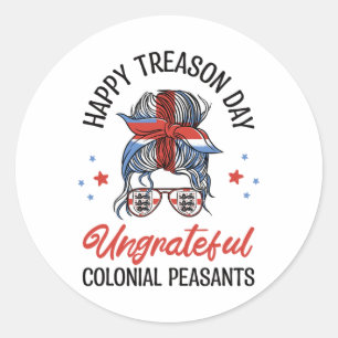 Adesivo Redondo Feliz Dia de Traição Ingrata Camponeses Coloniais