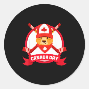 Adesivo Redondo Feliz Dia do Canadá Design Engraçado Groundhog Can