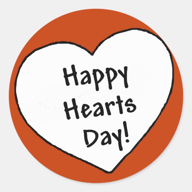 Adesivo Redondo Feliz Dia do Coração - Sticker (Frente)