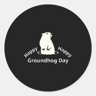 Adesivo Redondo Feliz Dia do Groundhog