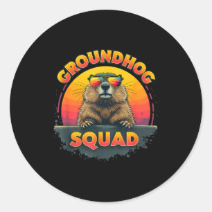 Adesivo Redondo Feliz Dia do Groundhog 2025 - Aplicativo Divertido