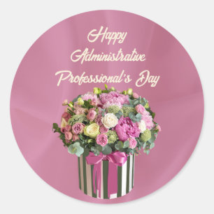 Adesivo Redondo Feliz Dia do Profissional Administrativo 2025