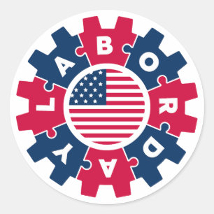 Adesivo Redondo Feliz Dia do Trabalho