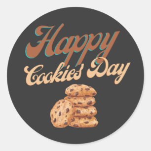 Adesivo Redondo Feliz Dia dos Biscoitos, Dia Nacional dos Biscoito