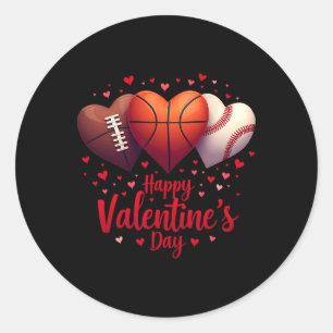 Adesivo Redondo Feliz Dia dos Namorados Basquetebol Beisebol Futeb