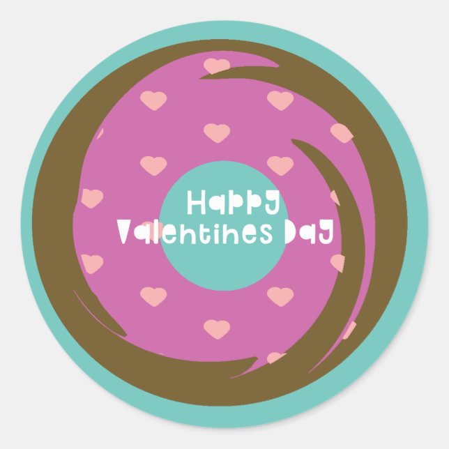 Adesivo Redondo Feliz Dia dos Namorados Confetti Rosquinha do Cora (Frente)