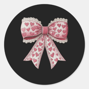 Adesivo Redondo Feliz Dia dos Namorados Coquette Lace Arco Heart G