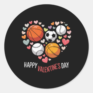 Adesivo Redondo Feliz Dia dos Namorados Futebol de basquete
