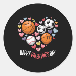Adesivo Redondo Feliz Dia dos Namorados Futebol de basquete