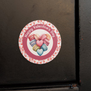 Adesivo Redondo Feliz dia dos namorados Macaron Heart 