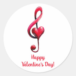 Adesivo Redondo Feliz Dia dos Namorados Música de Amor