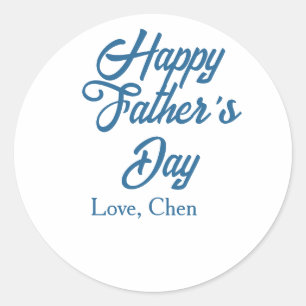 Adesivo Redondo Feliz dia dos pais nome cinza amor melhor papai de
