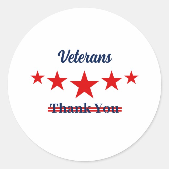 Adesivo Redondo Feliz Dia dos Veteranos (Frente)