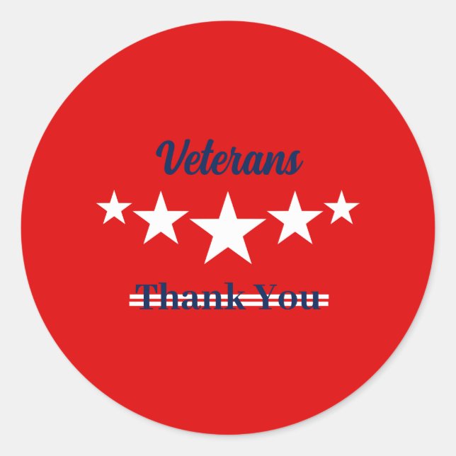 Adesivo Redondo Feliz Dia dos Veteranos (Frente)