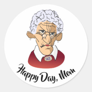 Adesivo Redondo Feliz Dia, Humor do Dia da Mãe